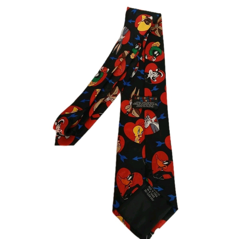 Looney Tunes Mania‎ Vintage 1994 Necktie Tie Retro Taz Tweety Bugs Bunny #1225